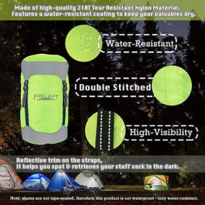 Frelaxy Compression Sack, 40% More Space! Sleeping Bag Stuff Sack - color: Neon Green, size: Medium
