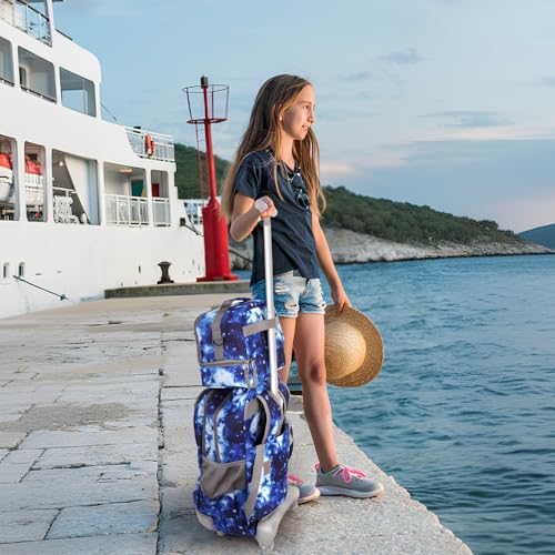 Tilami Rolling Backpack for Boys and Girls,Galaxy Blue - color: Galaxy Blue
