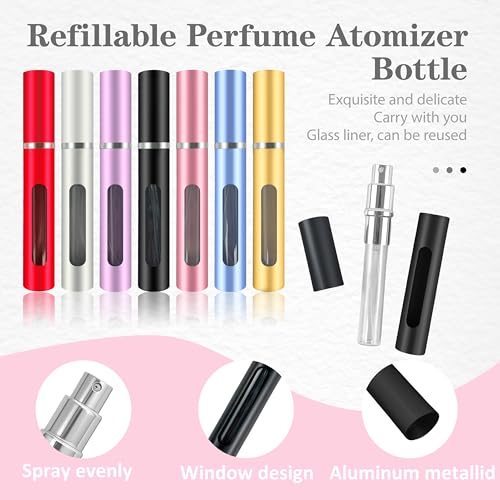 4 Pack Refillable Mini Perfume Atomizer Bottle，Portable Separate Bottles，Travel and Outings Spray Boxes Dispensers 5ml/0.2oz (Black) - color: 4pcs Black