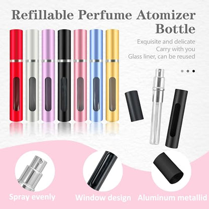 4 Pack Refillable Mini Perfume Atomizer Bottle，Portable Separate Bottles，Travel and Outings Spray Boxes Dispensers 5ml/0.2oz (Black) - color: 4pcs Black