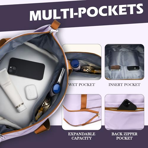 Eeeza Luggage Sets 5 Piece,Lightweight Durable Hardshell,20/24/28 Inch - color: Purple