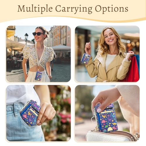 Kelvoris Credit Card Holder Small Wallet Women, Slim RFID, Cute Dinosaur - color: Dinosaur