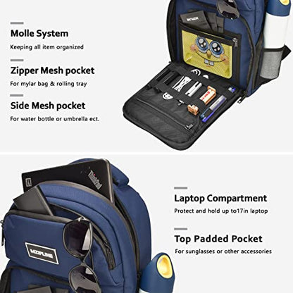 Smell Proof Travel Backpack Bag Anti-Theft Business Laptop Backpack with Lock,Large Daypack Travel bags for College Men & Women - color: Blue
