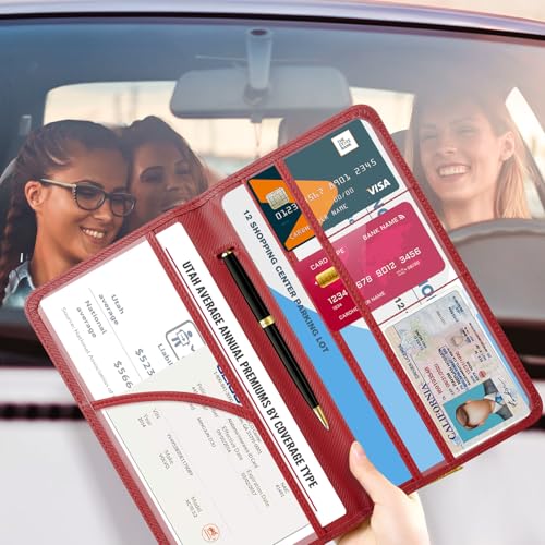 CoBak Car Registration and Insurance Holder - color: L-Carbon Red
