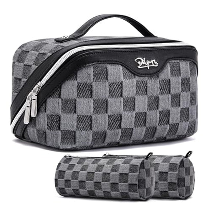 BOYATU Travel Makeup Bag Cosmetic Bags for Women: 3-Piece Makeup Bag Set - color: D-2-Black
