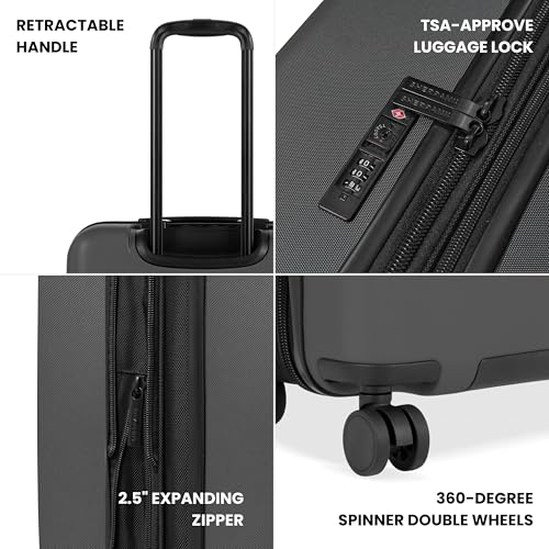 Sherpani Meridian, 26 Inch Travel Hardside Checked Luggage (Granite) - color: Granite, size: 26-Inch Checked