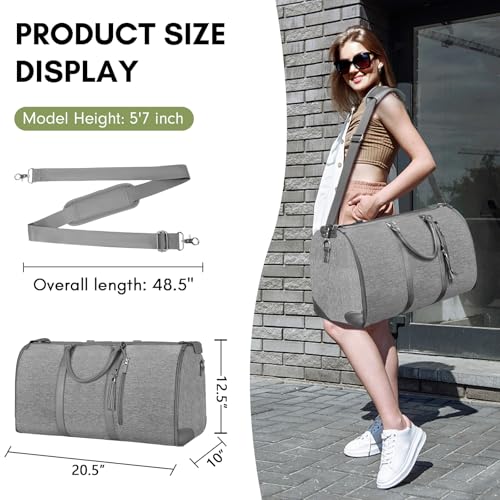 Ytonet Garment Duffle Bags for Travel, Convertible Carry on Garment Bag - color: Grey, style: Tote