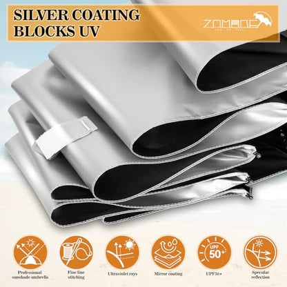ZOMAKE UV Umbrella for Sun Protection, Travel Compact Sun Umbrellas 46Inch - color: A:Silver,Black a