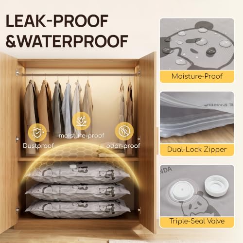 Vacuum Storage Bags with Cordless Pump for Travel & Clothing