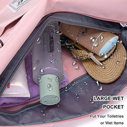 AROME Weekender Bags for Women, Travel Duffel Bag Overnight Weekend Bag - color: Pink