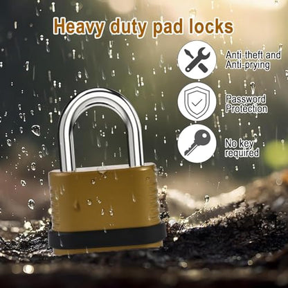 1pcs Golden Combination Lock, 4-Digit Heavy Duty Combo Lock - style: 1pcs Short-Golden