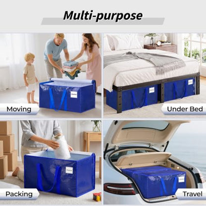 ukeetap 8 Pack Extra Large Clothes Storage Bins with Lids,Blue - color: Blue, size: 8 Pack