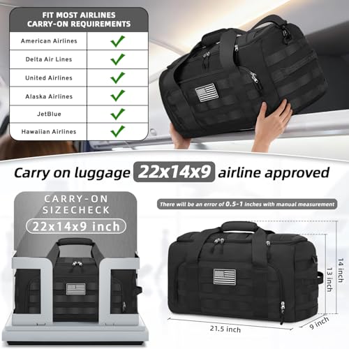 ZOMFELT Gym Bags for Men, 22x14x9 Carry On luggage Duffle Bag for Travel - size: Medium