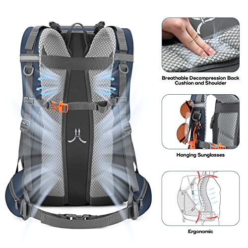 Maelstrom 40L Hiking Backpack, Lightweight Camping Daypack with Rain Cover - color: 40l Blue, size: 40l