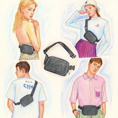 Fanny Pack Crossbody Sling Bag, Clear Black - color: Clear Black