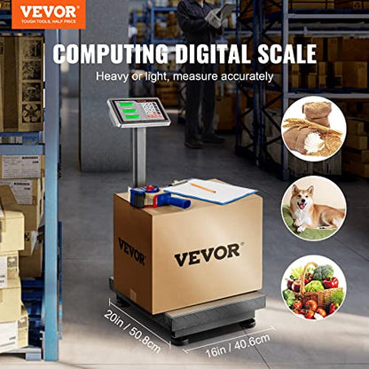 VEVOR Computing Digital Platform Scale 660 lbs Load Stainless Steel