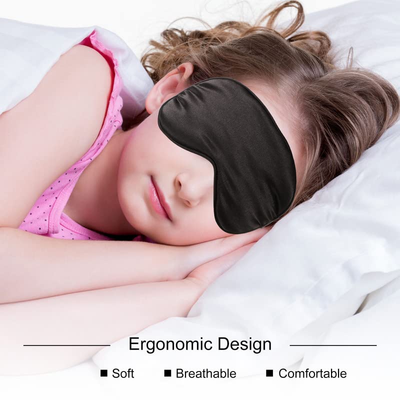 BBTO 4 Pack Silk Sleep Eye Mask, Black, Navy Blue, Dark Green, Gray - color: Black, Navy Blue, Dark Green, Gray