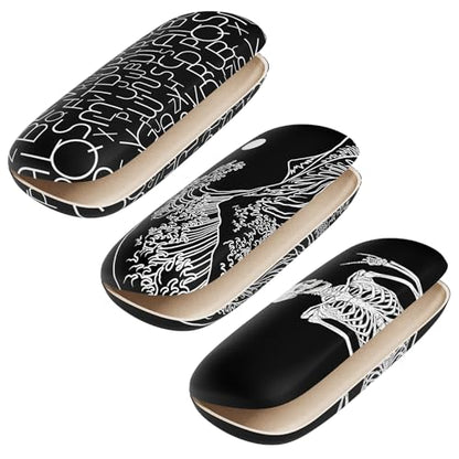 Eyeglasses Case, Hard Shell Protective Case for Glasses, Unisex for Women Men - color: 3 Pack-black