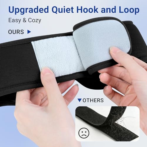 Bamboo Cotton Sleep Mask with Bluetooth Headphones, 100% Blackout, Black - color: Black