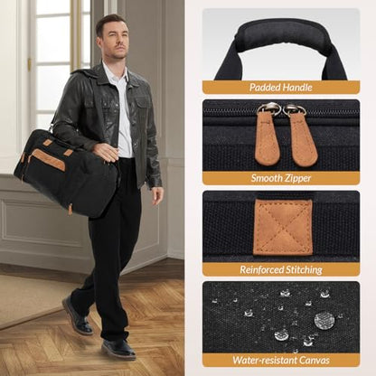 Canvas Duffle Bag 50L Expandable Travel Weekender Bags, Dark Grey - color: Dark Grey