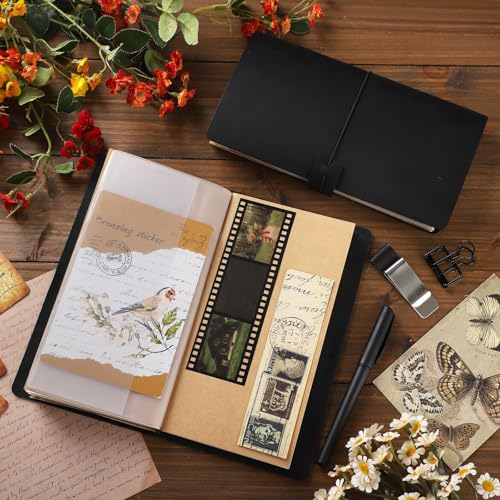 Traveling Refillable Leather Journal Notebook, Dark Brown, Regular Size - color: Dark Brown, size: Regular Size