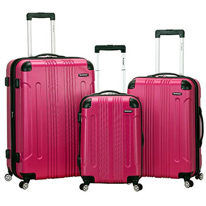 Rockland London Hardside 3 Piece Expandable Spinner Wheel Luggage Set, (20"/24"/28"), Magenta - color: Magenta, size: 3 Piece (28"/24"/20")