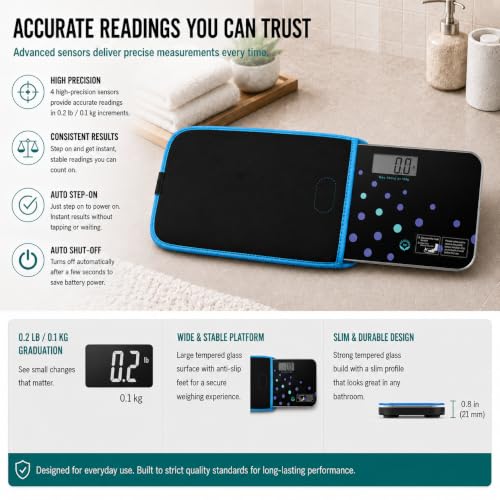 700 Mini Travel Bathroom Scale with Sleeve, Trendy Wave - color: Trendy Wave