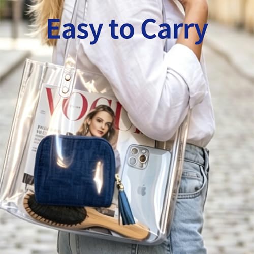 2PCS Small Travel Jewelry Case with Earring Box Mini Jewelry Case - color: 2PCS Dark blue and light blue