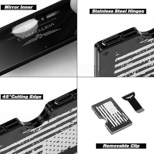 Lenvoten Upgraded Hinged Minimalist Wallet for Men, RFID Blocking Wallet - color: S8-Patriot Flag