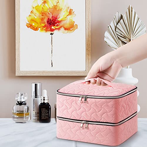 DreamGenius Nail Polish Organizer Bag Holds 42 Bottles, Pink - color: Pink
