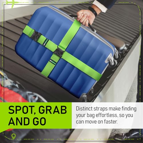 Untethered Luggage Straps for Suitcases, TSA Approved, 4-Pack, Green - style: Green Straps
