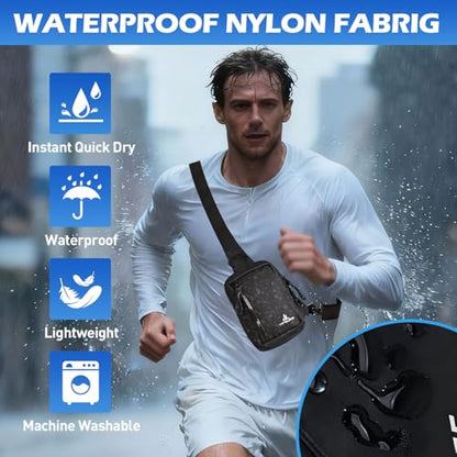 Mini Sling Bag for Men & Women,Waterproof Crossbody Bag(Black-M) - color: Black-m