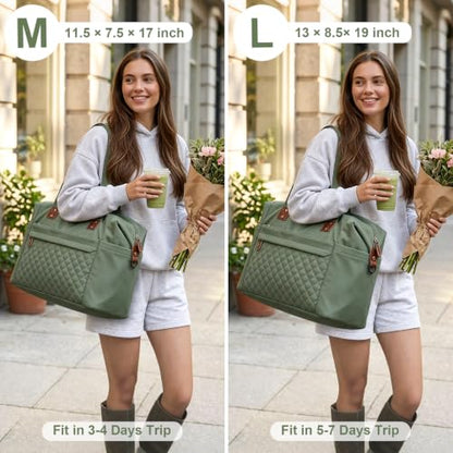 Pritent Travel Duffle Bag, Weekender Overnight Personal Item Carry On Bag - color: Green, size: Large