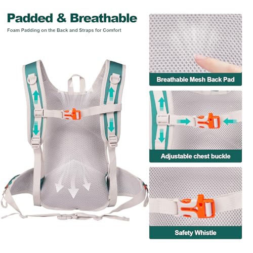 10L Small Hiking Backpack for Men Women, Lightweight Hiking Daypack - color: Green