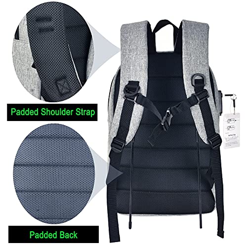Backpack Bag With TSA Lock & Key Resistant Laptop Daypack for Men & Women Travel - color: Grey