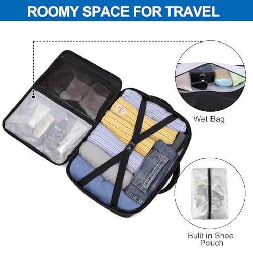 EZUOLA Travel Backpack for Men,TSA Carry On Backpack Flight Approved - color: Black, size: Large-25L