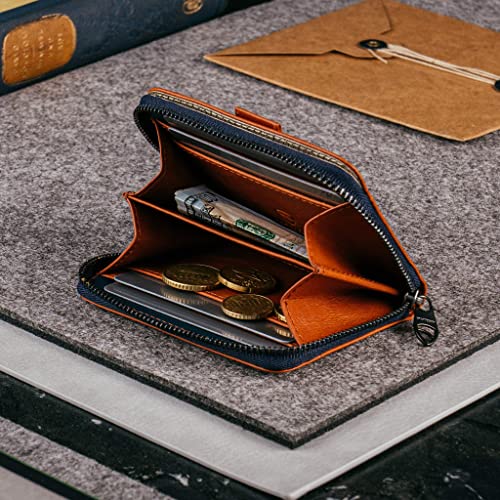 Vaultskin Mayfair Premier Leather Zip Wallet - Ultimate RFID Safety, Streamlined for Style & Functionality for Men and Women - color: Cognac