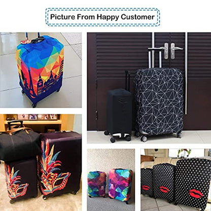 Explore Land Luggage Cover Fits 31-32 inch Case (Black Polygonal, XL) - color: Black Polygonal, size: XL