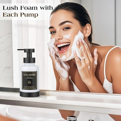 Luxspire Glass Foaming Soap Dispenser 15oz Hand Soap Bottle, White, 2 Pack - color: White
