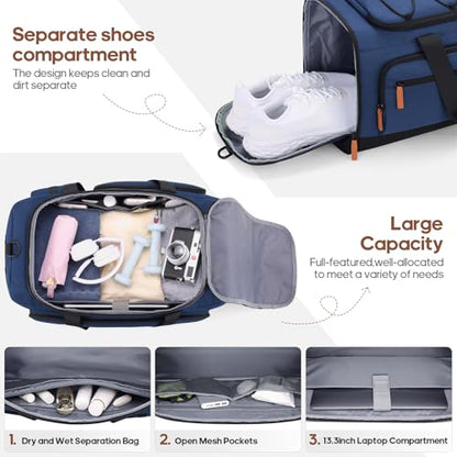 UKEIN Luggage Sets 5Piece, Carry On Luggage Large Checked Suitcase Set - color: Blue, size: 5 piece set