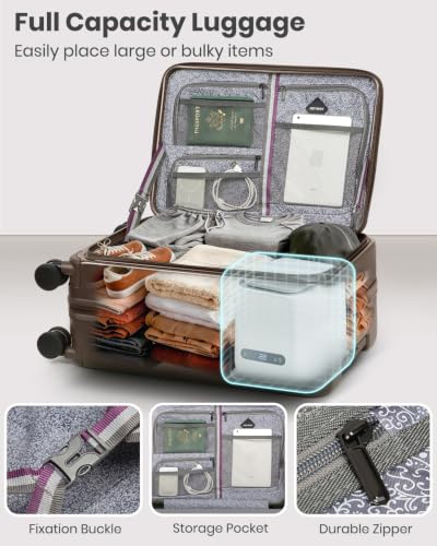 Joyway Expandable 5 Piece Luggage Sets with Front Pocket, Coffee - color: Coffee, size: 5 Piece