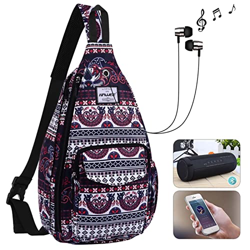 Backpack Sling for Women Anti-Water Crossbody Bag Inclined Adjustable Pack - color: Exotic