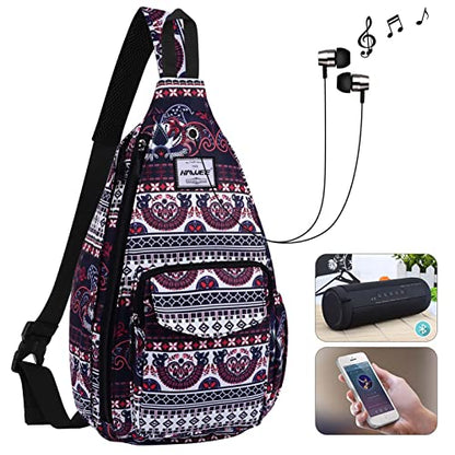 Backpack Sling for Women Anti-Water Crossbody Bag Inclined Adjustable Pack - color: Exotic