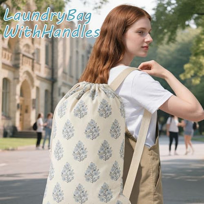 Shinylin Floral Block Print Laundry Bags 29" x 18" Grandmillennial