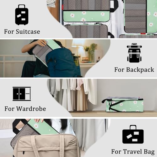 U+U 4 Set Compression Packing Cubes, Travel Organizers (Daisy) - color: Daisy, size: 4 Set