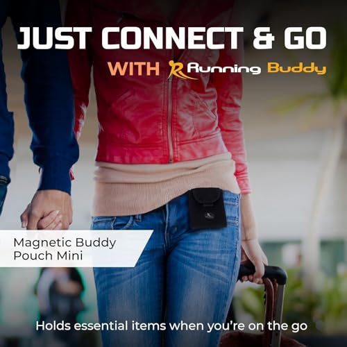 Running Buddy Magnetic Pouch Beltless Workout Pouch No Bounce - color: Mini Black, size: 3.75 in x 4 in
