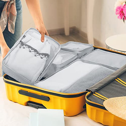 Reginary Travel Packing Cubes 10 Pcs with Shoe Bags - color: Gray