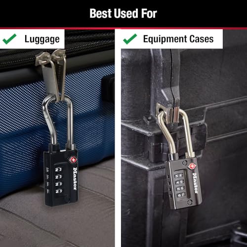 Master Lock TSA Approved Combination Luggage Lock Black 4-Pack 4696EC4 - size: 4 Pack