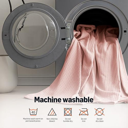 Amazon Basics Waffle 100% Viscose from Bamboo Blanket, Twin XL, Pink - color: Pink, size: Twin XL