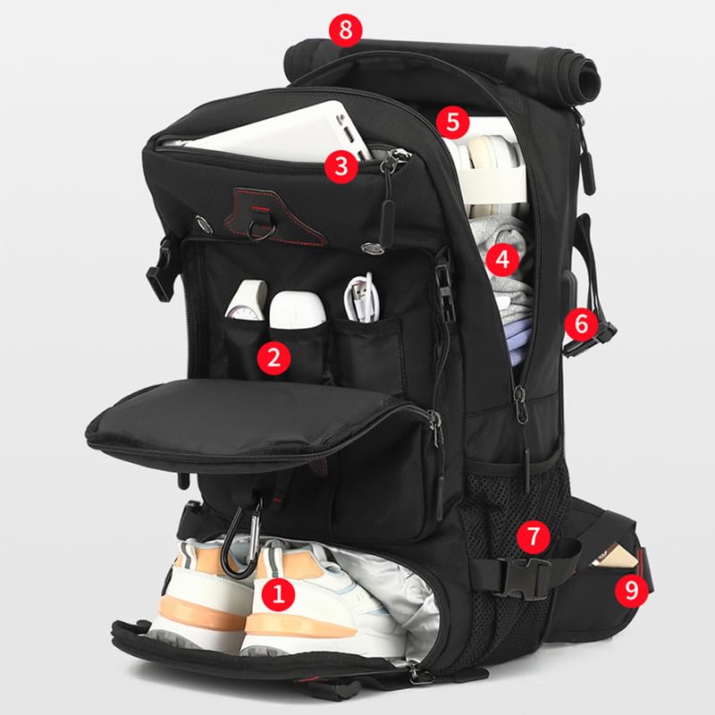 Men Travel Backpack,Fits 18 Inch Laptop,for Work&Travel，60L Large Capacity - size: Large